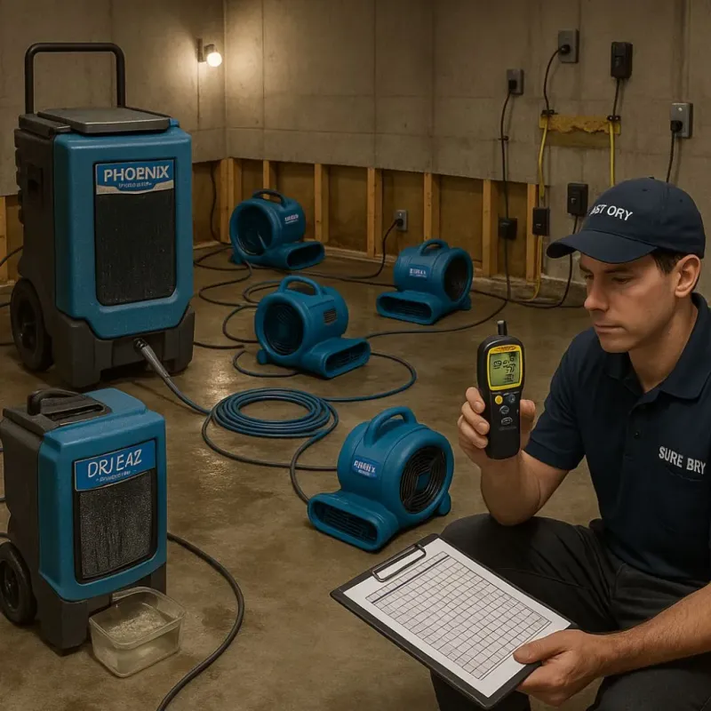 Structural Drying and Dehumidification process in Matagorda County, TX